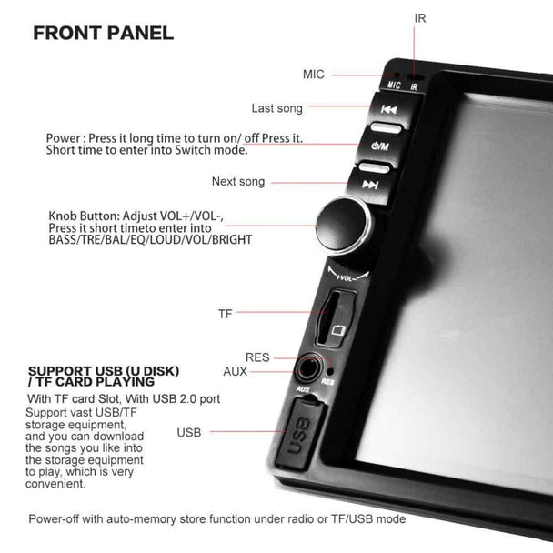 Auto 2 Din Multimedija 7" Touch Screen - Zoro