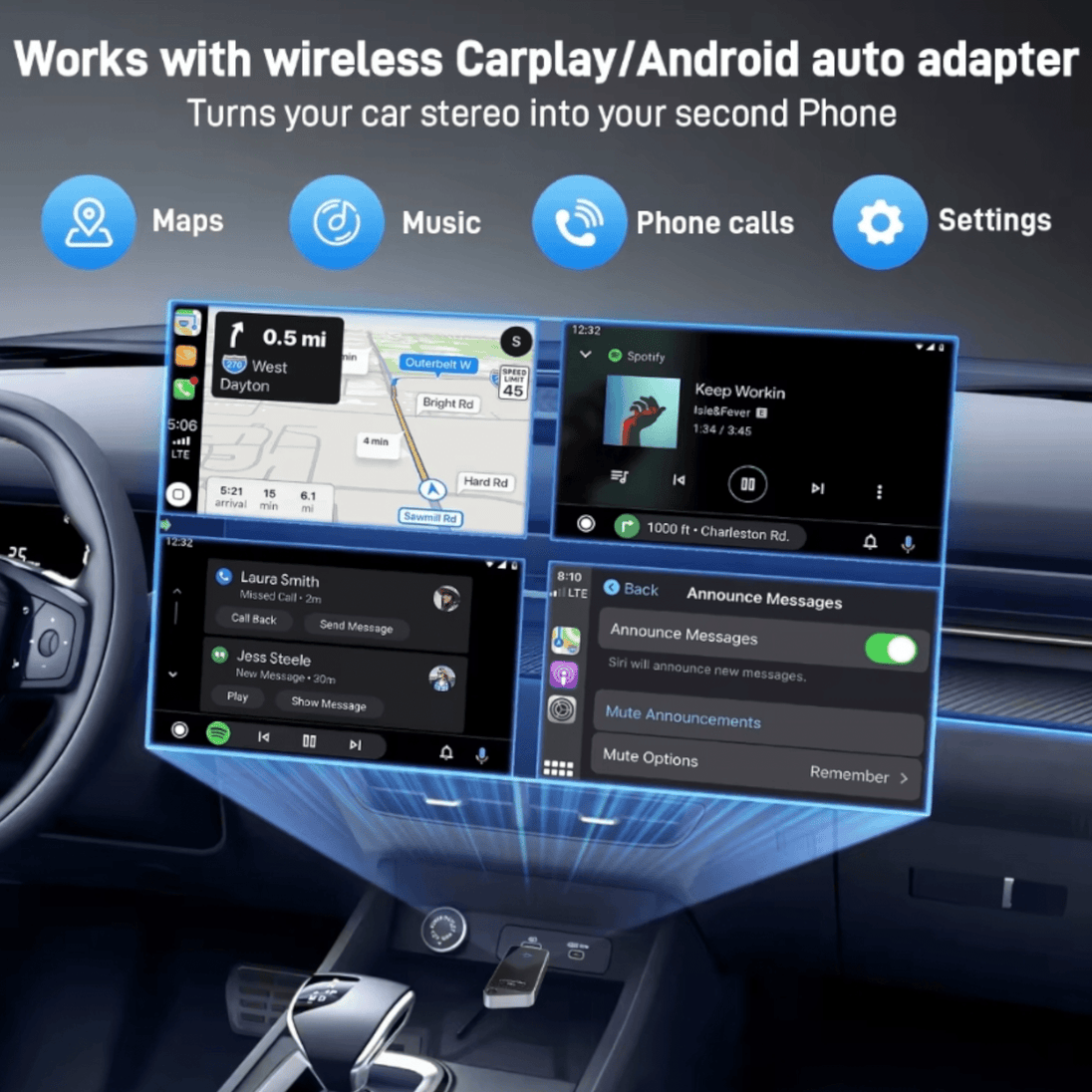 K82 – Bežični CarPlay i Android Auto adapter: Smart Mini Box Plug & Play - Zoro