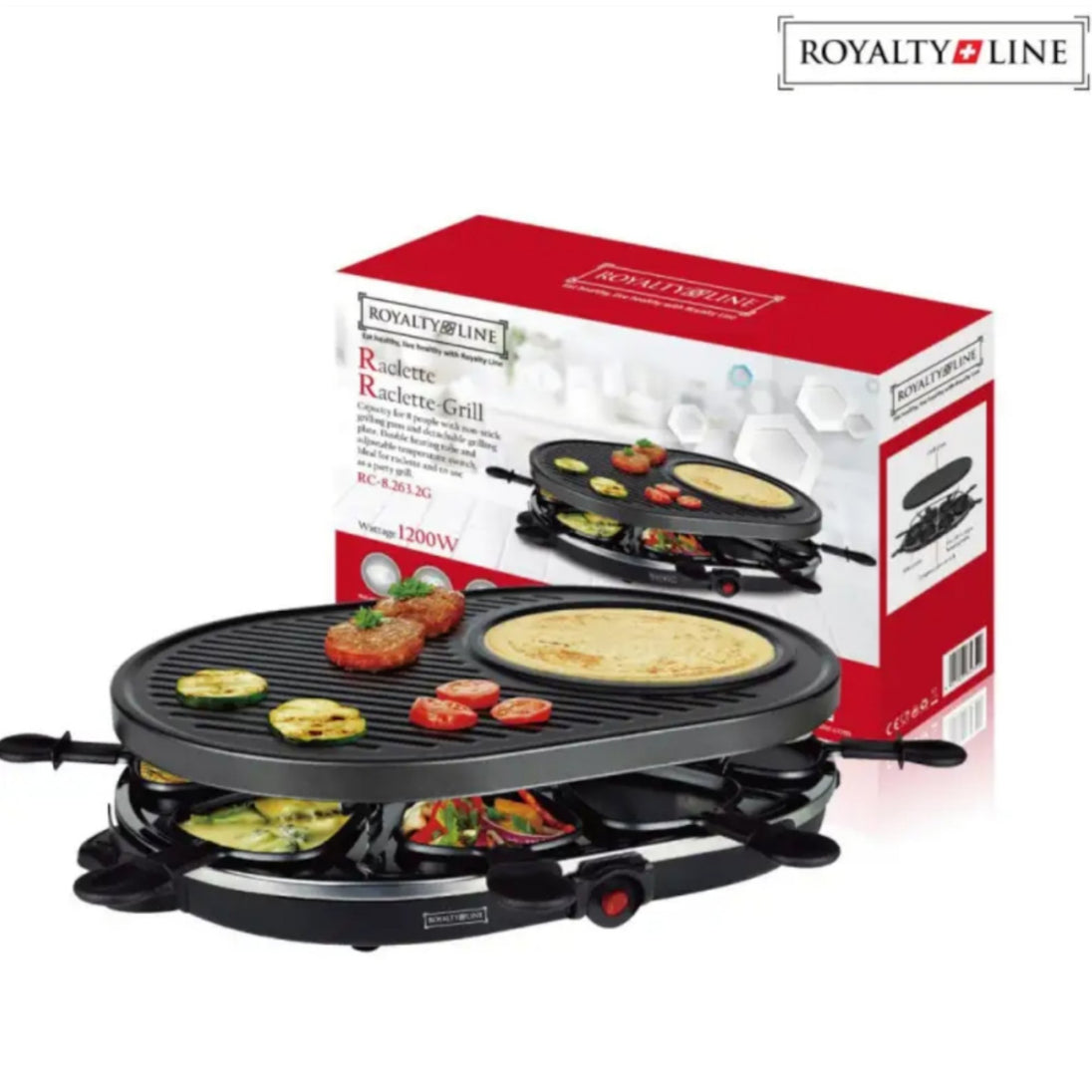 "Royalty Line" 2u1 Električni roštilj s 8 komada Raclette - Zoro