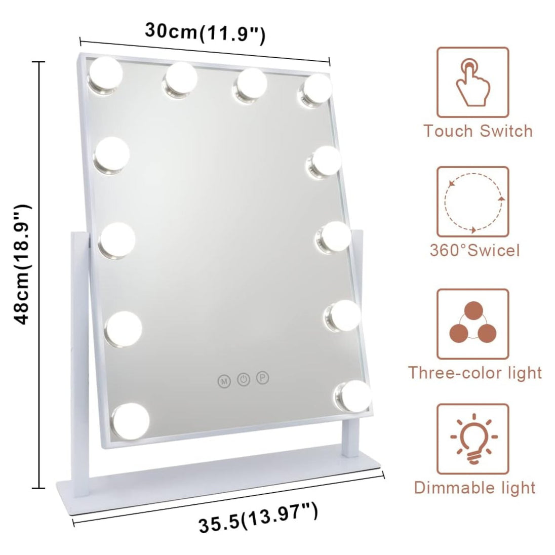 LED Ogledalo s 12 Sijalica - Zoro